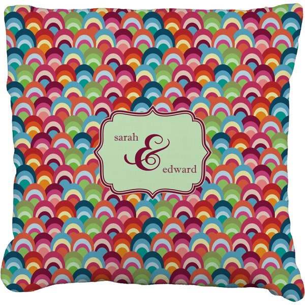 Custom Retro Fishscales Faux-Linen Throw Pillow 26" (Personalized)