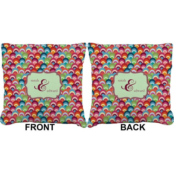 Retro Fishscales Burlap Pillow Approval