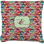 Retro Fishscales Faux-Linen Throw Pillow (Personalized)