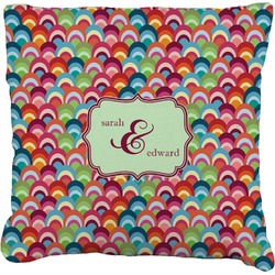 Retro Fishscales Faux-Linen Throw Pillow (Personalized)