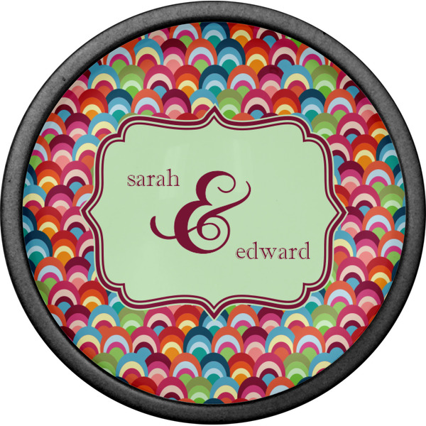 Retro Fishscales Cabinet Knob - Black - Front