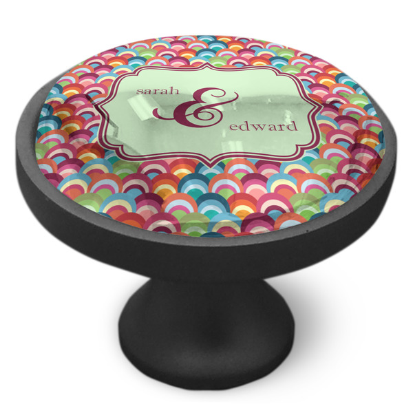 Retro Fishscales Cabinet Knob - Black - Side