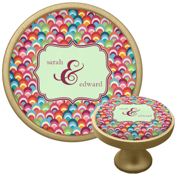 Retro Fishscales Cabinet Knob - Gold - Multi Angle