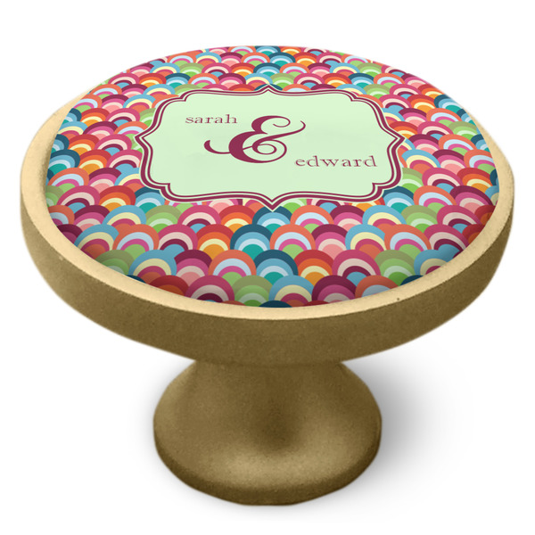 Retro Fishscales Cabinet Knob - Gold - Side