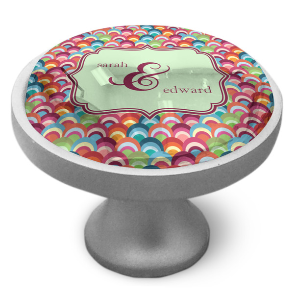 Retro Fishscales Cabinet Knob - Nickel - Side