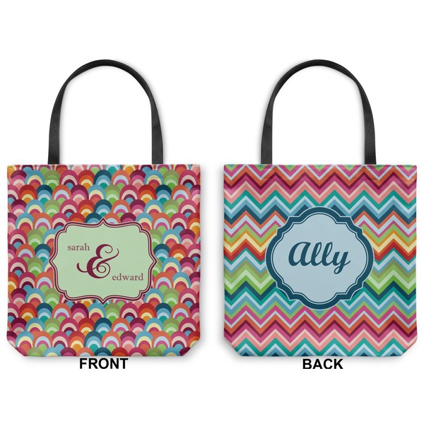 Retro Fishscales Canvas Tote - Front and Back