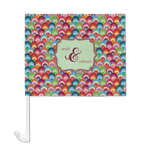Retro Fishscales Car Flag - Large - FRONT