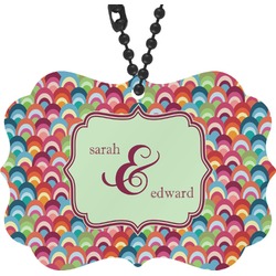 Retro Fishscales Rear View Mirror Charm (Personalized)