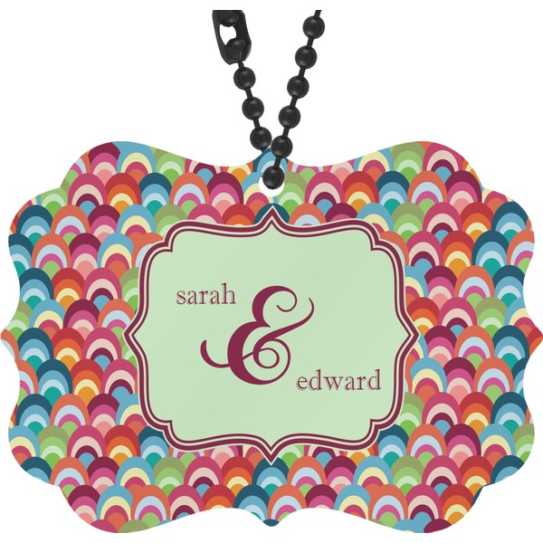 Custom Retro Fishscales Rear View Mirror Decor (Personalized)