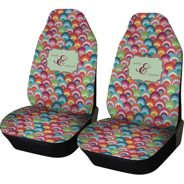 Custom Retro Fishscales Car Seat Covers (Set of Two) (Personalized)
