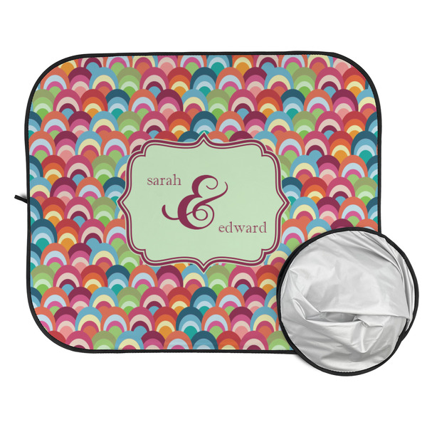 Retro Fishscales Car Sun Shades - FOLDED & UNFOLDED