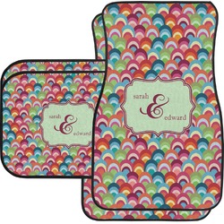Retro Fishscales Car Floor Mats Set - 2 Front & 2 Back (Personalized)