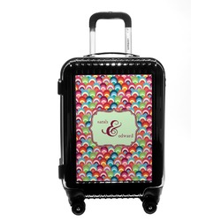 Retro Fishscales Carry On Hard Shell Suitcase (Personalized)