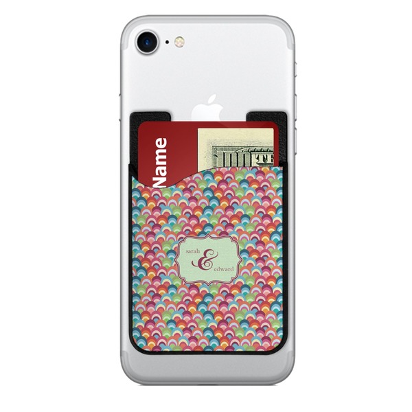 Custom Retro Fishscales 2-in-1 Cell Phone Credit Card Holder & Screen Cleaner (Personalized)