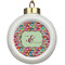 Retro Fishscales Ceramic Ball Ornament (Personalized)