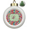 Retro Fishscales Ceramic Ball Ornament - Christmas Tree (Personalized)