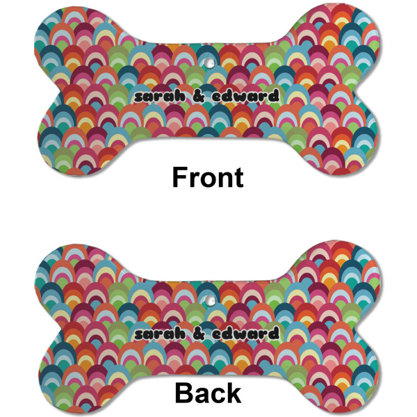 Retro Fishscales Ceramic Flat Ornament - Bone Front & Back (APPROVAL)