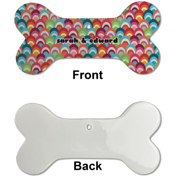 Retro Fishscales Ceramic Flat Ornament - Bone Front & Back Single Print (APPROVAL)