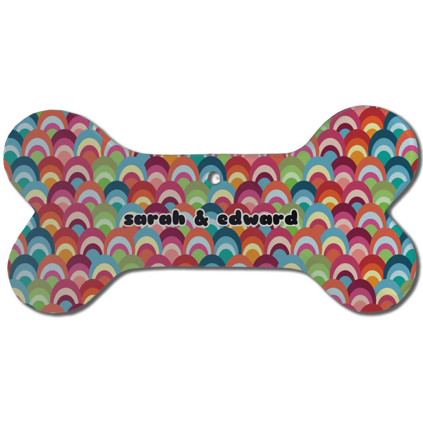 Retro Fishscales Ceramic Flat Ornament - Bone Front