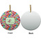 Retro Fishscales Ceramic Flat Ornament - Circle Front & Back (APPROVAL)