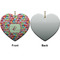 Retro Fishscales Ceramic Flat Ornament - Heart Front & Back (APPROVAL)