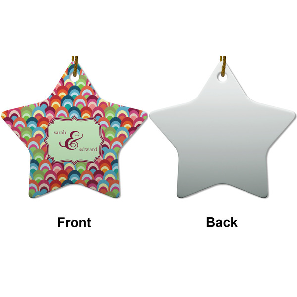 Retro Fishscales Ceramic Flat Ornament - Star Front & Back (APPROVAL)