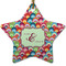 Retro Fishscales Star Ceramic Ornament w/ Couple's Names