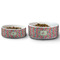 Retro Fishscales Ceramic Dog Bowls - Size Comparison