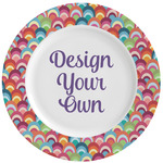 Retro Fishscales Ceramic Dinner Plates (Set of 4) (Personalized)