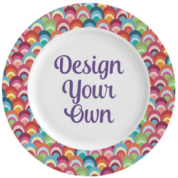 Retro Fishscales Ceramic Dinner Plates (Set of 4) (Personalized)