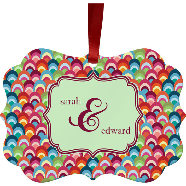 Retro Fishscales Christmas Ornament (Front View)