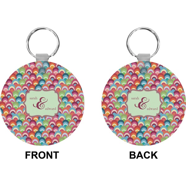 Retro Fishscales Circle Keychain (Front + Back)