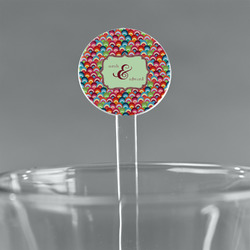 Retro Fishscales 5.5" Round Plastic Stir Sticks - Clear (Personalized)
