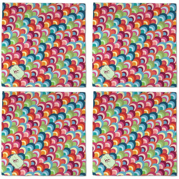 Retro Fishscales Cloth Napkins - Personalized Dinner (APPROVAL) Set of 4