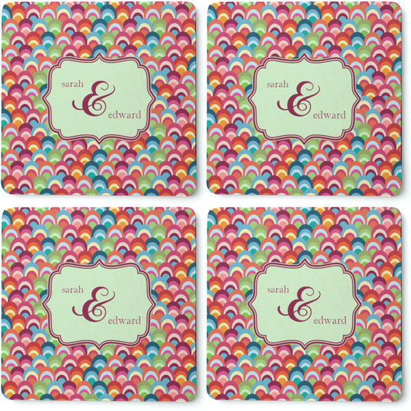Retro Fishscales Coaster Rubber Back - Apvl