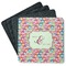 Retro Fishscales Square Rubber Backed Coasters - Set of 4 (Personalized)