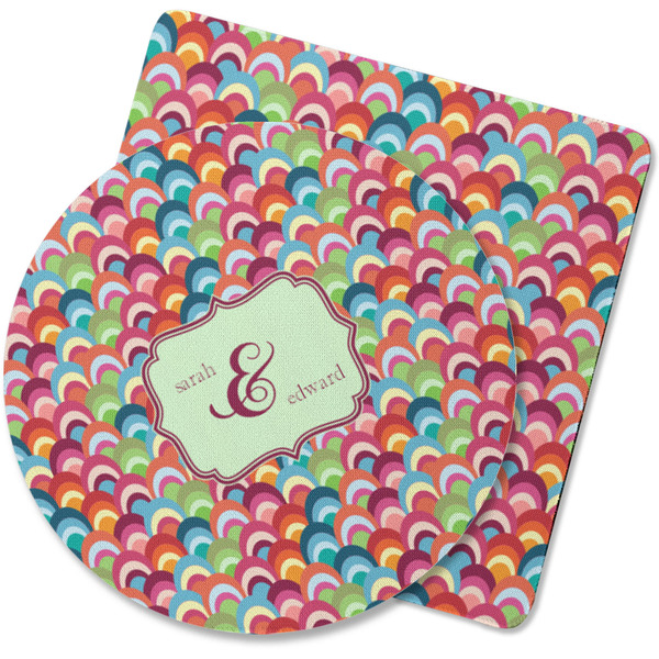 Custom Retro Fishscales Rubber Backed Coaster (Personalized)