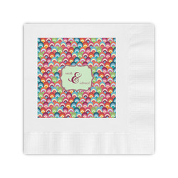 Retro Fishscales Coined Cocktail Napkins (Personalized)