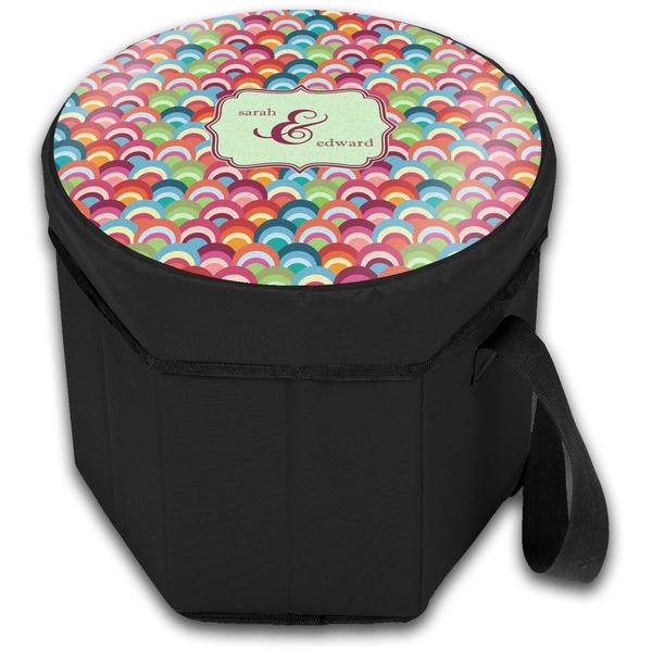 Retro Fishscales Collapsible Personalized Cooler & Seat (Closed)