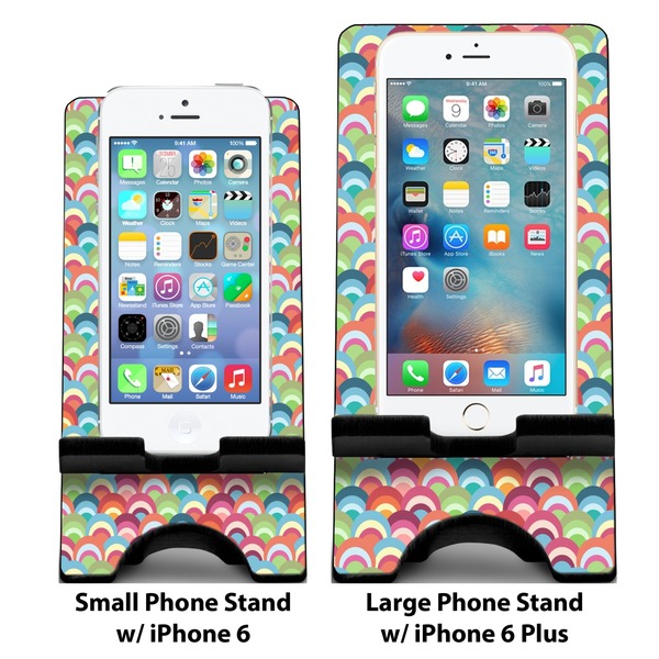 Retro Fishscales Compare Phone Stand Sizes - with iPhones