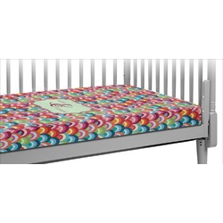 Retro Fishscales Crib Fitted Sheet (Personalized)