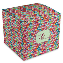 Retro Fishscales Cube Favor Gift Boxes (Personalized)