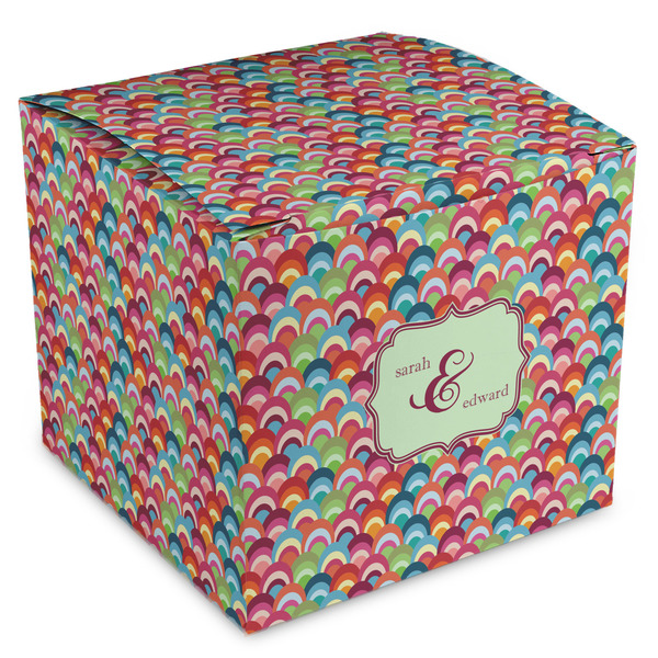 Custom Retro Fishscales Cube Favor Gift Boxes (Personalized)