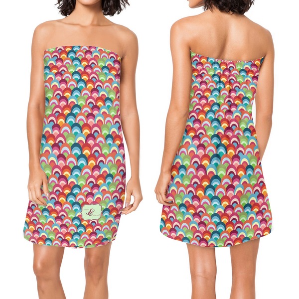 Retro Fishscales Custom Bath Wrap - Front & Back View