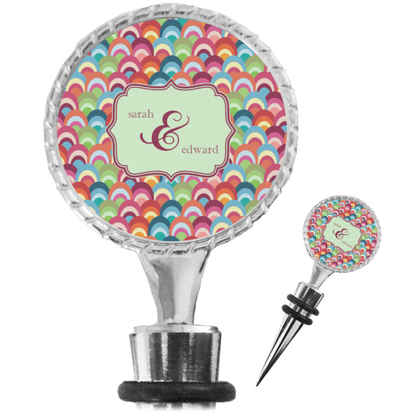 Custom Retro Fishscales Wine Bottle Stopper (Personalized)
