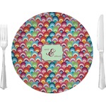 Retro Fishscales 10" Glass Lunch / Dinner Plates - Single or Set (Personalized)