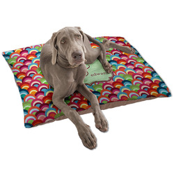 Retro Fishscales Dog Bed - Large w/ Couple's Names