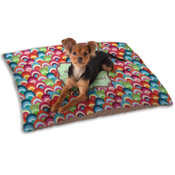 Retro Fishscales Dog Bed - Small LIFESTYLE