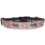 Retro Fishscales Deluxe Dog Collar - Large (13" to 21") (Personalized)