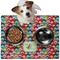Retro Fishscales Dog Food Mat - Medium w/ Couple's Names